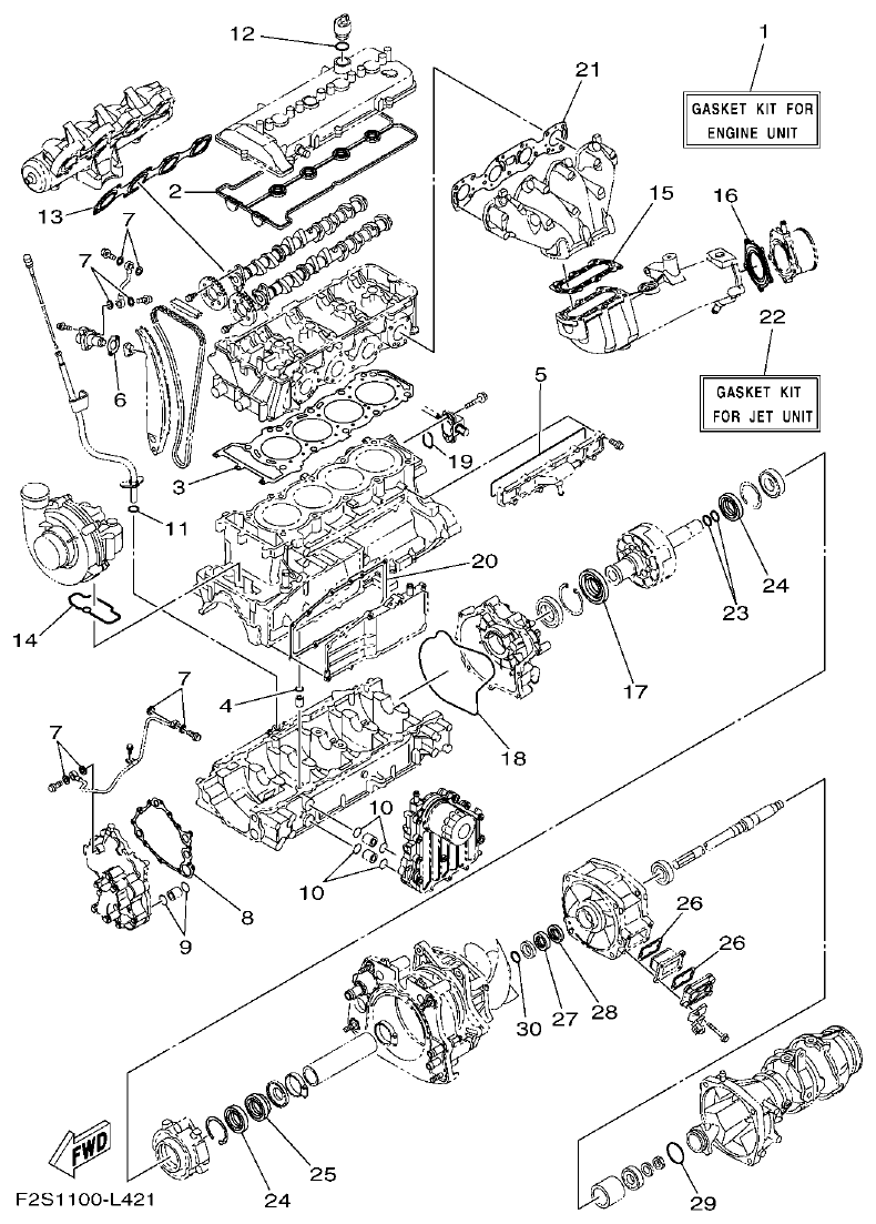 Yamaha FA1800A-M REPAIR KIT 1 parts diagram
